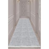 Bazaarforum Dijital Baskı Pamuk Dokuma Taban Desenli Yolluk Koridor Halısı, Koyu Gri, 60 x 100 YOLLUK39.
