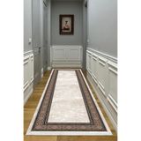 Bazaarforum Dijital Baskı Pamuk Dokuma Taban Desenli Yolluk Koridor Halısı, Siyah-Gri, 100 x 200 TEKLİ4.