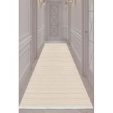 Bazaarforum Dijital Baskı Pamuk Dokuma Taban Desenli Yolluk Koridor Halısı, Vizon, 200 x 290 YOLLUK40.