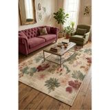 Bazaarforum Doğal İplik Şönil Dokuma Pamuk Taban Halı Koridor Halısı Kilim – Antre, Salon Ofis Genç Odası, Pembe- Renkli, 200 x 300