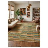 Bazaarforum Doğal İplik Şönil Dokuma Pamuk Taban Halı Koridor Halısı Kilim – Antre, Salon Ofis Genç Odası, Renkli, 160 x 230 NAKKAŞ-4