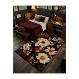 Bazaarforum Doğal İplik Şönil Dokuma Pamuk Taban Halı Koridor Halısı Kilim – Antre, Salon Ofis Genç Odası, Siyah, 200 x 300 NAKKAŞ-11