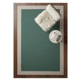 Bazaarforum Lüks Sisal Makine Dokuması 8mm Dokuma Tabanlı Mutfak Balkon Halısı, Yeşil-Krem, 80 x 250