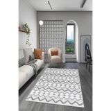 Bazaarforum Pamuk Dokuma Taban Kaymaz Dijital Baskı Modern Halı Salon Halısı Mutfak Halısı Koridor Halısı, Gri, 120 x 400cm, GR-250-20
