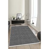 Bazaarforum Pamuk Dokuma Taban Kaymaz Dijital Baskı Modern Halı Salon Halısı Mutfak Halısı Koridor Halısı, Siyah, 100 x 250cm, GR-386-13
