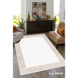 Bazaarforum Pamuk Dokuma Taban Kaymaz Tüy Dökmeyen Klasik Halı Salon Halısı Mutfak Halısı Koridor Halısı, Bej, 120 x 500cm, KM-641-21