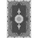 Bazaarforum Pamuk Dokuma Taban Kaymaz Tüy Dökmeyen Klasik Halı Salon Halısı Mutfak Halısı Koridor Halısı, Gri, 100 x 350cm, GR-241-15