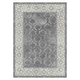 Bazaarforum Pamuk Dokuma Taban Kaymaz Tüy Dökmeyen Klasik Halı Salon Halısı Mutfak Halısı Koridor Halısı, Gri, 200 x 500cm, GR-230-28