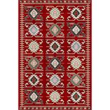 Bazaarforum Pamuk Dokuma Taban Kaymaz Tüy Dökmeyen Klasik Halı Salon Halısı Mutfak Halısı Koridor Halısı, Kırmızı, 100 x 400cm, KM-568-16