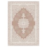 Bazaarforum Pamuk Dokuma Taban Kaymaz Tüy Dökmeyen Klasik Halı Salon Halısı Mutfak Halısı Koridor Halısı, Krem, 160 x 500cm, KM-690-25