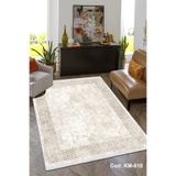 Bazaarforum Pamuk Dokuma Taban Kaymaz Tüy Dökmeyen Klasik Halı Salon Halısı Mutfak Halısı Koridor Halısı, Krem, 80 x 400cm, KM-610-8
