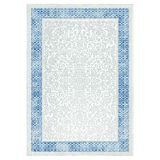 Bazaarforum Pamuk Dokuma Taban Kaymaz Tüy Dökmeyen Klasik Halı Salon Halısı Mutfak Halısı Koridor Halısı, Mavi, 100 x 350cm, GR-576-15