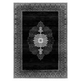 Bazaarforum Pamuk Dokuma Taban Kaymaz Tüy Dökmeyen Klasik Halı Salon Halısı Mutfak Halısı Koridor Halısı, Siyah, 120 x 400cm, GR-357-20