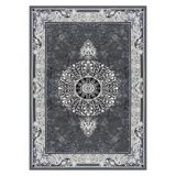 Bazaarforum Pamuk Dokuma Taban Kaymaz Tüy Dökmeyen Klasik Halı Salon Halısı Mutfak Halısı Koridor Halısı, Siyah, 160 x 400cm, GR-356-24