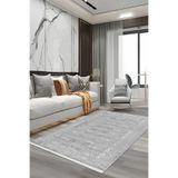 Bazaarforum Pamuk Dokuma Taban Kaymaz Tüy Dökmeyen Modern Halı Salon Halısı Mutfak Halısı Koridor Halısı, Gri, 160 x 300cm, GR-281-23