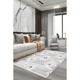 Bazaarforum Pamuk Dokuma Taban Kaymaz Tüy Dökmeyen Modern Halı Salon Halısı Mutfak Halısı Koridor Halısı, Gri, 160 x 300cm, GR297-23