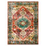 Bazaarforum Pamuk Dokuma Taban Kaymaz Tüy Dökmeyen Vintage Halı Salon Halısı Mutfak Halısı Koridor Halısı, Çok Renkli, 100 x 450cm, KM-584-17