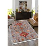 Bazaarforum Pamuk Dokuma Taban Kaymaz Tüy Dökmeyen Vintage Halı Salon Halısı Mutfak Halısı Koridor Halısı, Çok Renkli, 80 x 150cm, GR-534-3
