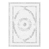 Bazaarforum Pamuk Dokuma Taban Kaymaz Tüy Dökmeyen Vintage Halı Salon Halısı Mutfak Halısı Koridor Halısı, Gri, 100 x 150cm, GR-358-11