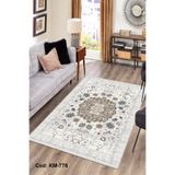 Bazaarforum Pamuk Dokuma Taban Kaymaz Tüy Dökmeyen Vintage Halı Salon Halısı Mutfak Halısı Koridor Halısı, Gri, 120 x 400cm, KM-776-20