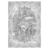 Bazaarforum Pamuk Dokuma Taban Kaymaz Tüy Dökmeyen Vintage Halı Salon Halısı Mutfak Halısı Koridor Halısı, Gri, 160 x 230cm, GR-205-22