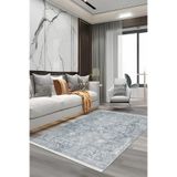 Bazaarforum Pamuk Dokuma Taban Kaymaz Tüy Dökmeyen Vintage Halı Salon Halısı Mutfak Halısı Koridor Halısı, Gri, 80 x 350cm, GR-261-7