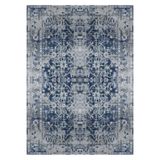 Bazaarforum Pamuk Dokuma Taban Kaymaz Tüy Dökmeyen Vintage Halı Salon Halısı Mutfak Halısı Koridor Halısı, Mavi, 80 x 450cm, GR-352-9