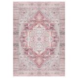 Bazaarforum Pamuk Dokuma Taban Kaymaz Tüy Dökmeyen Vintage Halı Salon Halısı Mutfak Halısı Koridor Halısı, Pembe, 100 x 150cm, KM-693-11