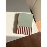 Bazen Defter Çizgili Desen Sert Kapaklı Spiralli Süresiz Planlayıcı Ajanda 16X24CM - 1 Adet - Çok Renkli
