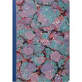 Bazen Defter Ebru Desenli Sırtı Bez Ciltli Defter No: AE17 - Çok Renkli - A5 (14,8 x 21cm) - Çizgisiz
