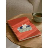 Bazen Defter Sepette Kedi Sert Kapaklı Spiralli Süresiz Planlayıcı Ajanda 16X24CM - 1 Adet - Çok Renkli