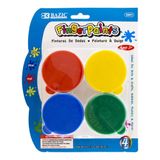 BAZIC Parmak Boyası Seti Çeşitli Renkler 160 ml, Toksik Olmayan Boyama Eğlenceli Sanat Malzemeleri, Okulda Çocuklar için Kendin Yap El İşi Etkinliği 3+ Yaş (4/Paket), 1'li Paket