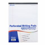 BAZIC PRODUCTS White Writing Pad, 8.5 x 11.75 in, 50 Sheets, 48-Case | Beyaz yasal olarak yönetilen delikli yazı pedi, 0,3 inç satır aralığı, Temiz yırtma, Toplu paket