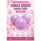 BB Bath Box Japon Kiraz Çiçeği Kokulu Banyo Topu, Nem Bombası, Jakuzi, Küvet & Manikür, Pedikür Topu 3 Adet 130 Gr