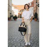 bb beautiful bag Isı Yalıtımlı Su Geçirmez Termal Çanta Yemek Taşıma Beslenme Çantası Açık Krem-Siyah