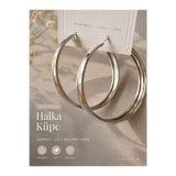 B&B BELONİ Gümüş Renk Büyük Boy Kalın Halka Küpe