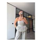 BB Bensu Buyruk BALON STRAPLEZ BLUZ ŞALVAR PANTOLON TAKIM