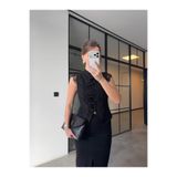 BB Bensu Buyruk DİK YAKA SİYAH DANTEL BLUZ