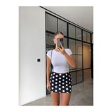 BB Bensu Buyruk LİKRALI ŞORTLU PUANTİYELİ MİNİ ETEK