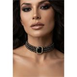 bb bridal boutique Baget Siyah Taşlı Füme Boncuklu Choker Kolye, Füme Boncuk Kolye , Tasma Kolye Gold Kaplama Tasarım Kolye, Abiye Takı,