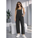 bb butik basic Kadın Cepli Askılı Salopet Tulum Dökümlü Rahat Kalıp TR0935