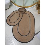 BB Carpet Jüt Hasır Banyo Takımı ,banyo Paspas Takımı ,paspas - Siyah - Hasır