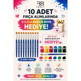 BB Craft Düz Uç Hobi Boyama Fırçası – Akrilik, Guaj, Sulu Boya ve Hobi Boyaları Için - 10 lu alımlarda 6 Lı 4 ml akrilik boya seti hediye