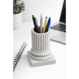 BB Craft Mermer Görünümlü Sütun Kalemlik – Dekoratif Masaüstü Organizer – 9.5 cm