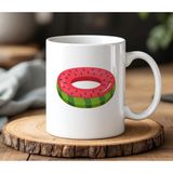 BB Design BB Desing Karpuz Dilimli Can Simidi Tasarımlı Beyaz Seramik Baskılı Kupa Bardak 330 ml - 1 Adet
