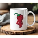 BB Design BB Desing Kırmızı Biber Sevi mli Tasarımlı Beyaz Seramik Baskılı Kupa Bardak 330 ml - 1 Adet