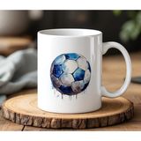 BB Design Futbol Topu Tasarımlı Beyaz Seramik Baskılı Kupa Bardak 330 ml