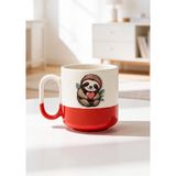 BB Design Kalpli Rakun Tasarımlı Seramik Baskılı Pro Kupa Bardak 330ML - 1 Adet - 300 ml