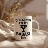 BB Design Kişiye Özel Dünyanın En Iyi Babası Kupa Bardak 330 ml Seramik Hediye Fikirleri - Beyaz