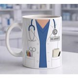 BB Design Kişiye Özel Erkek Doktor Isimli Kupa Bardak - Beyaz - 330 ml